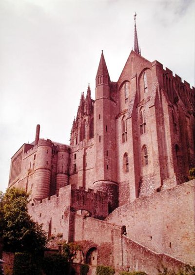View of the Entrance to the Abbey with the Tour des Corbins by French School